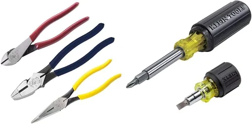 Vista 8 de Klein Tools 80020 Juego de herramientas con alicates Lineman, 3 piezas y Klein Tools 85146 Juego de destornilladores