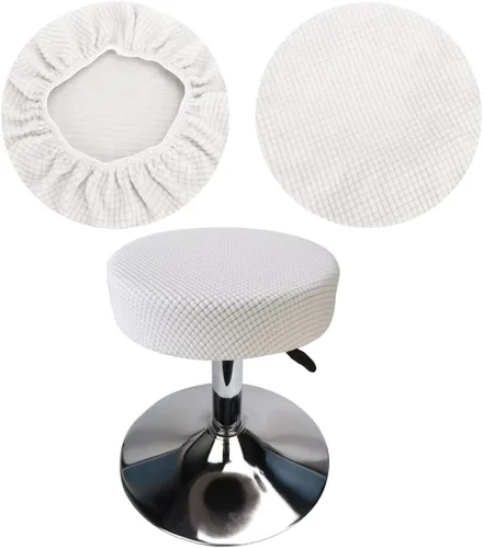 Vista 11 de Funda de taburete redonda de 12 a 16 pulgadas, fundas de asiento redondas para taburetes de bar, tela de lujo elástica, lavable de jacquard a prueba