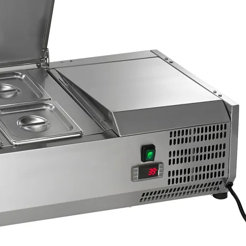 Vista 4 de Arctic Air ACP40 - Estación de mesa refrigerada para sándwich/ensalada de 40 pulgadas, 6 sartenes, acero inoxidable, 115 V