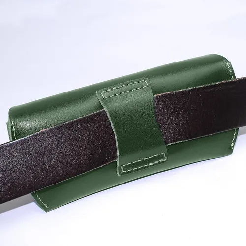 Vista 4 de DK86 Funda de cuero genuino para gafas de sol, estuche para gafas de sol para hombres y mujeres