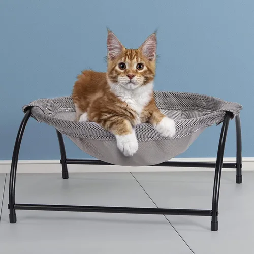Vista 4 de NANANARDOSO Cama para gatos, hamaca para gatos – Cama de dormir desmontable elevada para perro, cuna hamaca transpirable, fácil de montar