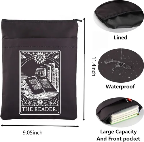 Vista 2 de TOBGBE The Reader - Bolsa de cartas del tarot, regalos para amantes de los libros, fundas para libros de tapa suave (El lector BK)