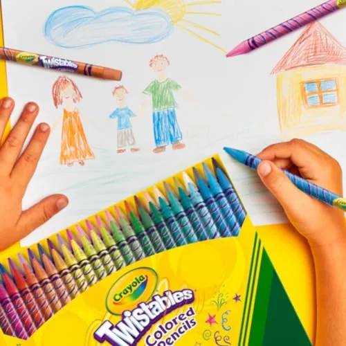 Vista 5 de Crayola Twistables - Juego de lápices de colores (50 unidades), regalo perfecto para calcetín navideño para niños y adolescentes, lápices