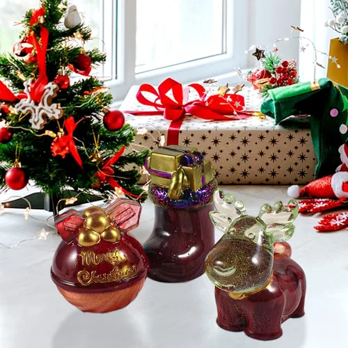 Vista 2 de 3 moldes de resina de Navidad, adornos de Navidad 3D, moldes de silicona para hacer velas de Navidad, moldes de fundición de epoxi para bricolaje