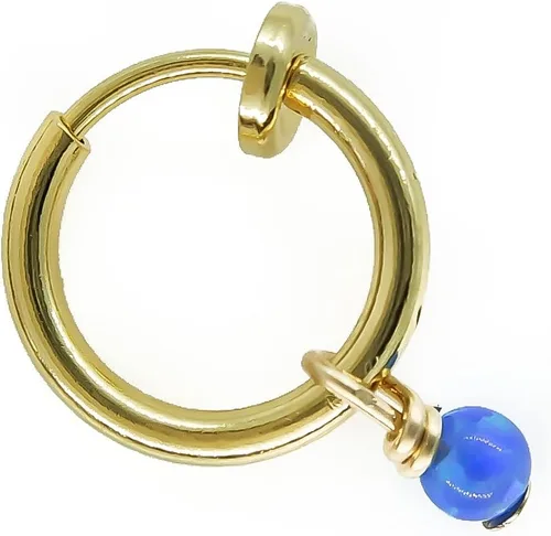 Vista 3 de Fake Belly Piercing Clip On Navel Ring Opal - No Piercing Belly Ring hoop