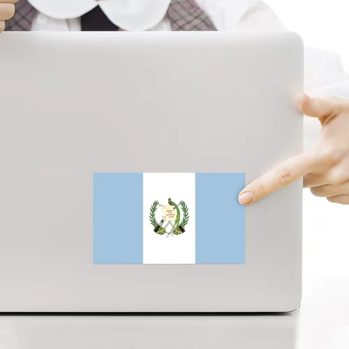 Vista 4 de Paquete de 2 calcomanías de bandera de Guatemala 5 x 3 pulgadas Vinilo de alta calidad PD438
