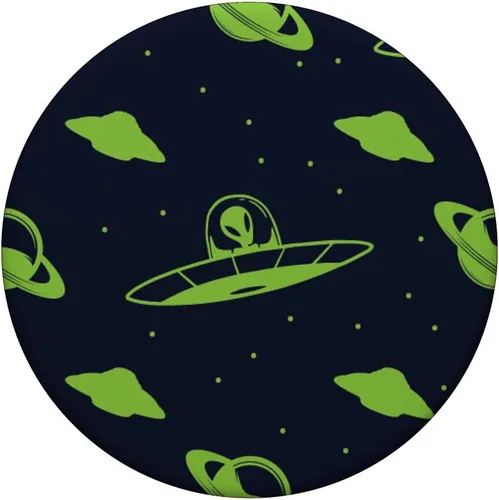 Vista 3 de Alien Spaceship Extraterrestre Conspiracy Theory PopSockets PopSockets intercambiable PopGrip