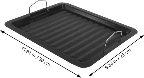 Vista 9 de Yardwe Sartén para asar en el hogar, sartén para barbacoa, herramienta para hornear, accesorio de parrilla, resistente bandeja de freír al aire