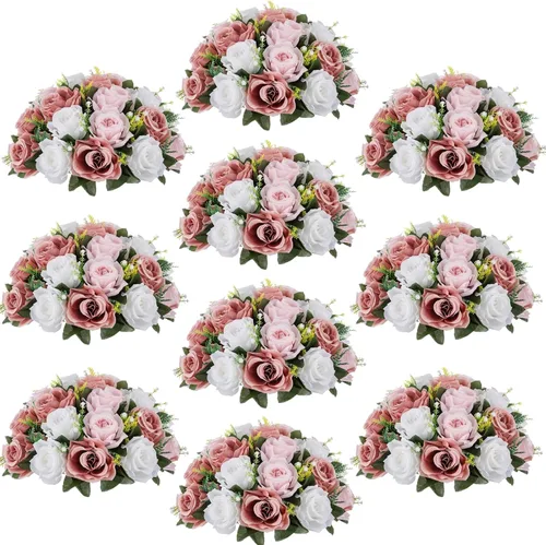 Vista 13 de Centros de mesa de flores para mesas de boda: decoraciones de mesa de Halloween, bolas de flores negras, centros de mesa para compromiso, ceremonia