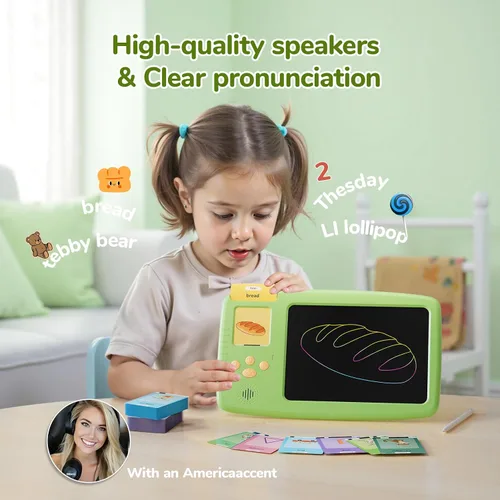 Vista 5 de Tarjetas parlantes para niños pequeños: tableta de escritura LCD 2