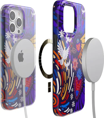 Vista 4 de Funda para iPhone 14 Pro Max Casely Viva La Vida Collage de Frida Kahlo Diseño Clásico Ultradelgado Compatible con MagSafe
