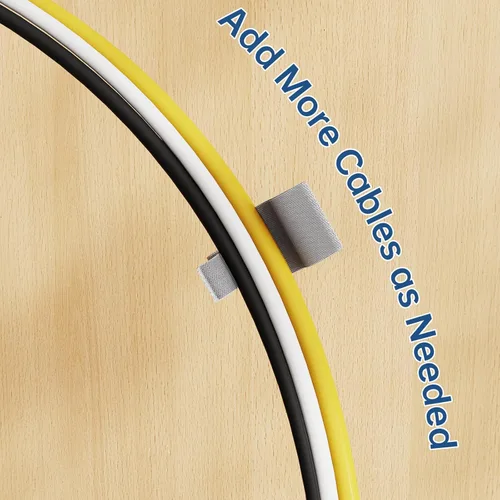 Vista 5 de NiHome 50 organizadores de cables, bridas autoadhesivas de gancho y bucle para gestión de cables, soportes de cables reutilizables para el hogar