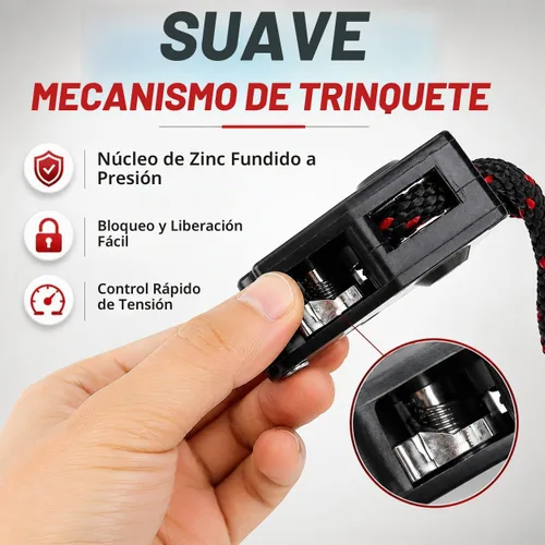 Vista 4 de LE KAPMOZ Correas de amarre de trinquete, colgador de cuerda ajustable de 1