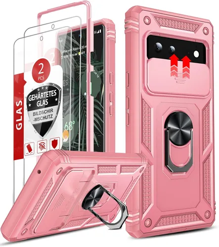 Vista 10 de LeYi Funda para Google Pixel 6: Funda para teléfono para Pixel 6 con cubierta deslizante para cámara + [2 paquetes] Protector de pantalla de vidrio