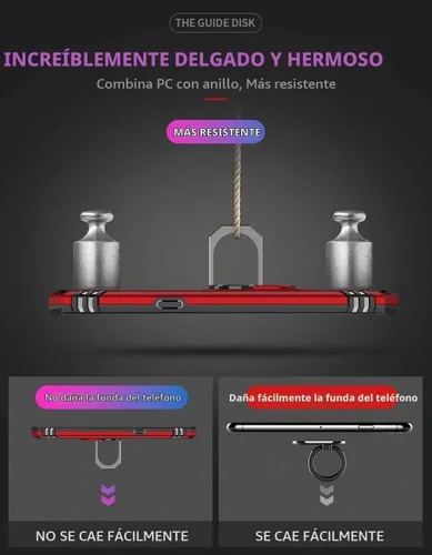 Vista 7 de YaHan Funda para Xiaomi Redmi Note 9, anillo giratorio de 360 grados, soporte híbrido, resistente, de doble capa, a prueba de golpes, con protector
