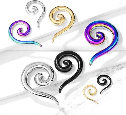 Vista 4 de Covet Jewelry 316L - Cónico espiral de acero quirúrgico