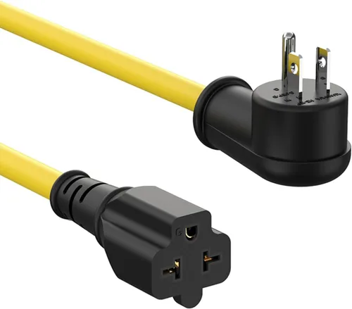 Vista 8 de Cable adaptador de enchufe doméstico de 1 pie de 12 AWG en ángulo recto de 15 amperios a 20 amperios, cable adaptador de enchufe de 90 grados Nema
