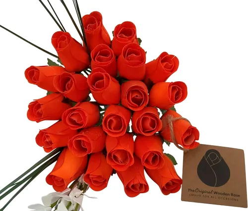 Vista 7 de Ramos originales de rosas de madera en 1, 2, o 3 docenas, Madera de abedul, Completamente negro, 1 Docena