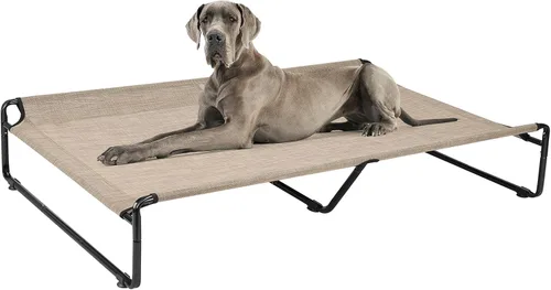 Vista 14 de Veehoo Camas elevadas para perros grandes, cuna lavable con reposacabezas laterales, cama elevada para perros al aire libre con patas