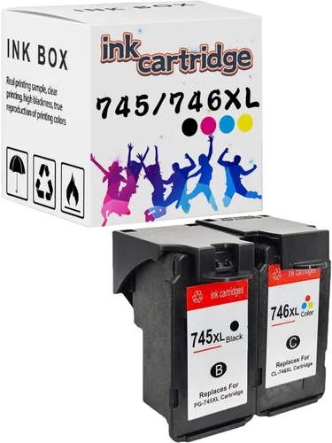 Vista 10 de 745XL 746XL Cartuchos de tinta de súper alto rendimiento compatible para Canon 745XL 746XL para MG2400 MG2500 MG2470 MG2570 MG2580 MG2970 IP2870