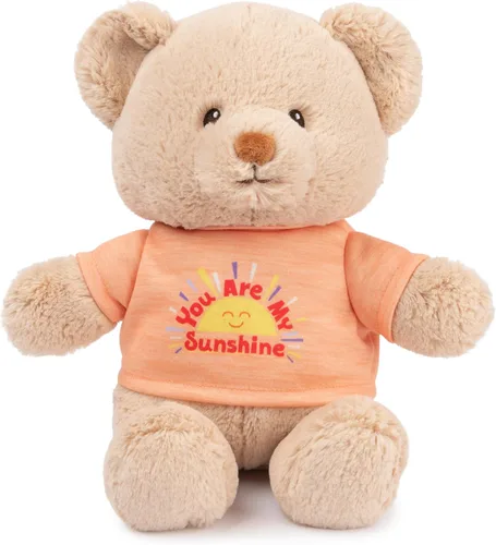 Vista 11 de GUND "Be Brave" Oso de Mensaje Sostenible con Camiseta Azul, Oso de Peluche Hecho de Materiales 100% Reciclados para Edades de 1 Año en Adelante