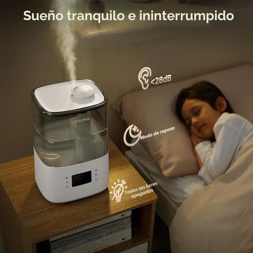 Vista 6 de BOXING Humidificadores de niebla cálida y fría para dormitorio, habitación grande, hogar, humidificador de aire con control remoto, difusor