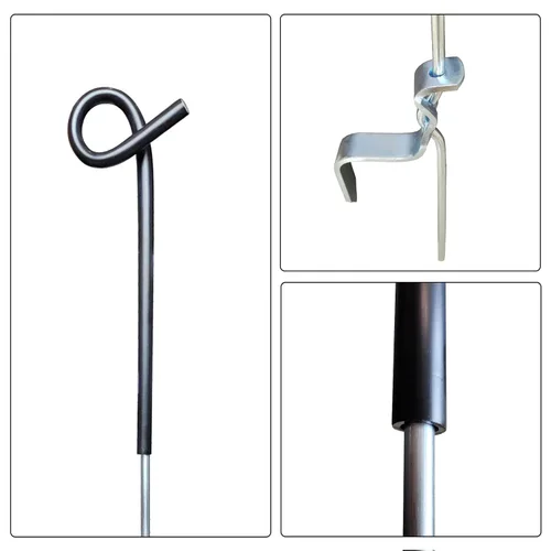Vista 4 de ARIFARO - Paquete de 30 postes de valla escalonados de 41 pulgadas, poste de cercado eléctrico, cercado de metal para jardín para límites de pastos