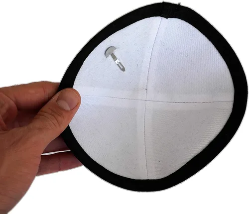 Vista 3 de Sombrero kipá de lino para hombres y niños, hermoso, transpirable, cómodo, suave, Yamaka Kippa - para celebrar