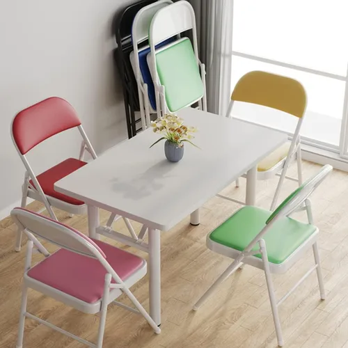 Vista 2 de Sillas plegables muebles simple metal silla de conferencias casero restaurante comedor silla oficina ordenador silla