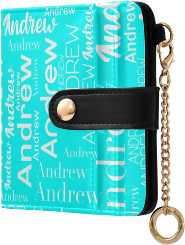Vista 29 de Sinestour Custom Black pattern Small Wallet for Women RFID Blocking Leather Bifold Small Purse with Card Holder Zipper Coin Pocket ID Window