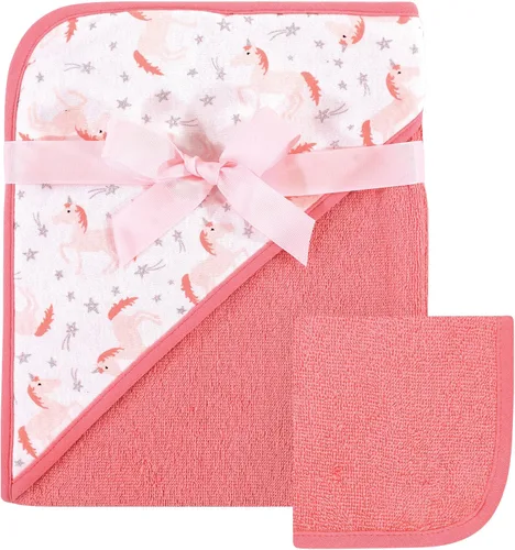 Vista 22 de Hudson Baby Toalla y toallita unisex con capucha de algodón para bebé, Woodland, talla única Bosque