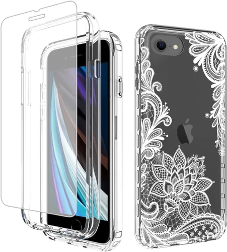 Vista 12 de Funda para iPhone SE 2022/SE 3 2022/iPhone SE 2020/iPhone 7/iPhone 8 con protector de pantalla de vidrio templado, funda protectora de cuerpo
