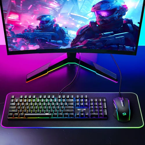 Vista 9 de Redragon Mouse para juegos, mouse para juegos con cable con retroiluminación RGB, 8000 DPI ajustable, mouse con 9 botones macro programables y botón