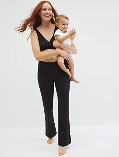 Vista 5 de Motherhood Maternity Women's Soft Cotton Spandex Wrap Front Maternity & Nursing Sleep Bralette Bra S-3X