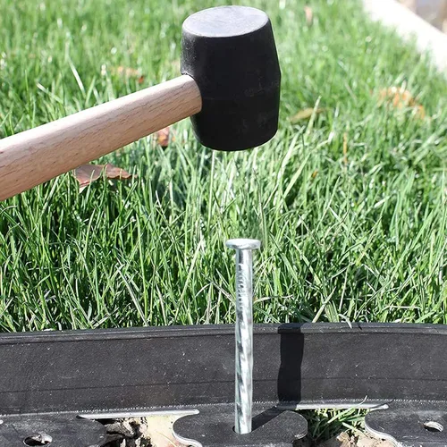 Vista 7 de Paquete de 50/100/150 Estacas de Jardín de Metal Galvanizado Sólido Antioxidante de 6", Anclajes en Espiral para Bordes de Paisajismo para Bordes