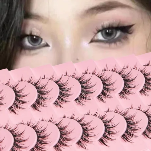 Vista 21 de Pestañas postizas de visón 3D, pestañas postizas naturales y finas, 0.59 pulgadas, pestañas largas y esponjosas, herramientas de maquillaje de ojos