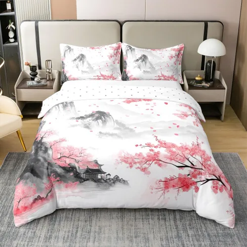 Vista 22 de jejeloiu Cute Mushroom Decor Duvet Cover 100% Cotton for Kids Boys Girls Twin Size Botanical Plants Bedding Set Cartoon Mushrooms Comforter Cover