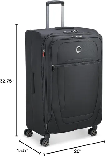 Vista 52 de DELSEY PARIS Helium DLX Softside - Maleta expandible con ruedas giratorias, azul marino, a cuadros, mediano de 25 pulgadas