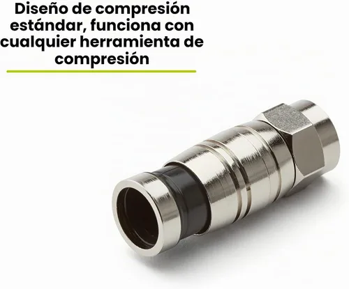 Vista 6 de trueCABLE - Conector F de compresión universal de fácil ajuste RG6 y RG6Q para cable coaxial Dual Shield (DS) Tri-Shield y Quad Shield (QS), 10