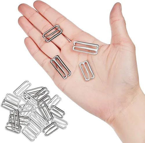 Vista 4 de 40 ganchos para brasier de traje de baño, correa de repuesto para brasier, gancho deslizante de metal para trajes de baño y lencería, 2 tamaños