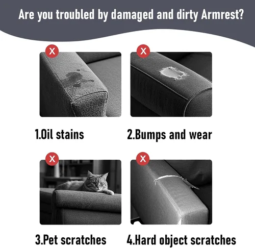 Vista 4 de Yoovat Fundas para Brazos de Sofá Sillón Reclinable Fundas para Reposabrazos Fundas Protectoras para Brazos de Silla