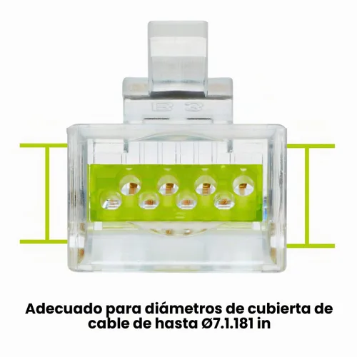 Vista 4 de trueCABLE Conectores RJ45 Cat6/6A, enchufe modular escalonado, sin blindaje (UTP), listado UL, barra de carga, chapado en oro, 3 clavijas 8P8C, 20