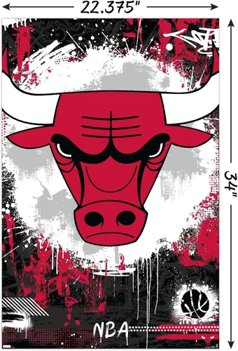 Vista 3 de Trends International NBA Chicago Bulls - Póster de pared con logotipo Maximalist 23