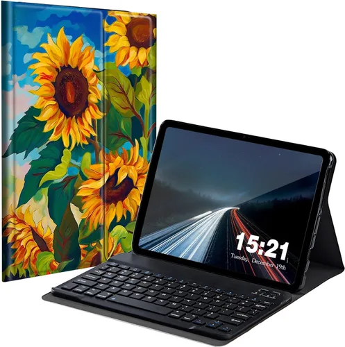 Vista 15 de Funda de teclado para Samsung Galaxy Tab S6 Lite 2022/2020, Galaxy Tab S6 Lite SM-P610/P613/P615/P619 con teclado Bluetooth inalámbrico desmontable