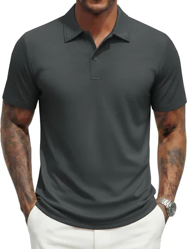 Vista 10 de MAGNIVIT Mens Polo Shirts Short Sleeve Moisture Wicking Breathable UPF80+ Casual & Athletic Collared Golf Shirts