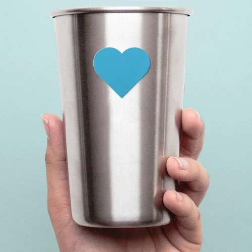 Vista 14 de Calcomanías transparentes de corazón 6 (azul celeste) Calcomanías de vinilo impermeables de alta calidad para teléfono portátil, accesorio