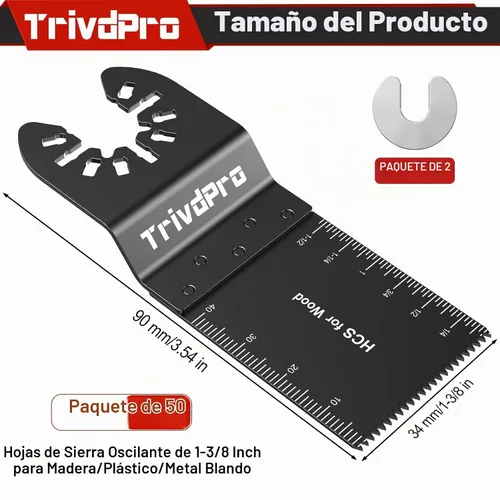 Vista 2 de TrivdPro Hojas de sierra oscilantes 50 piezas, cuchillas multiherramienta