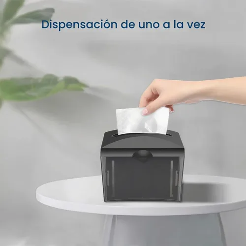 Vista 5 de Dispensador de servilletas de mesa negro 8"x6.1"x6.5