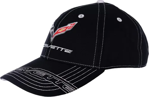 Vista 11 de JH DESIGN GROUP Men's Chevy Corvette C8 Logo Cap Adjustable Black Hat