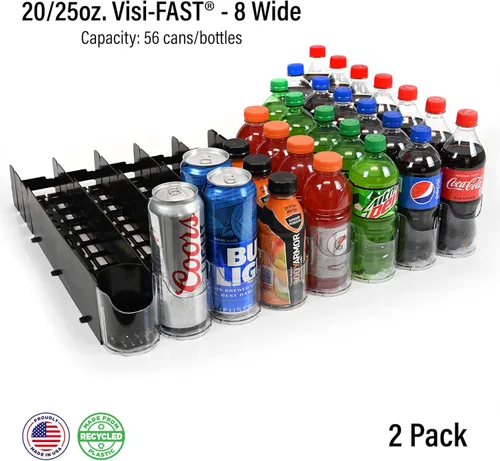 Vista 8 de Display Technologies Organizador de refrigerador y dispensador de latas de soda para refrigerador, dispensador de bebidas y almacenamiento